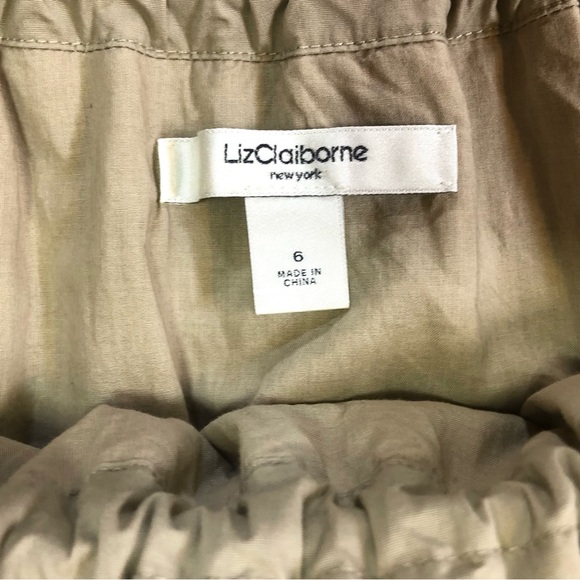 Liz Claiborne Paper Bag Dress Tan 6 - Picture 8 of 14